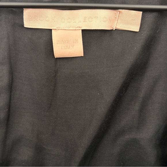 Brock Collection Scoop Neckline Classic Black Mini Dress with Puff Sleeves - Picture 3 of 4